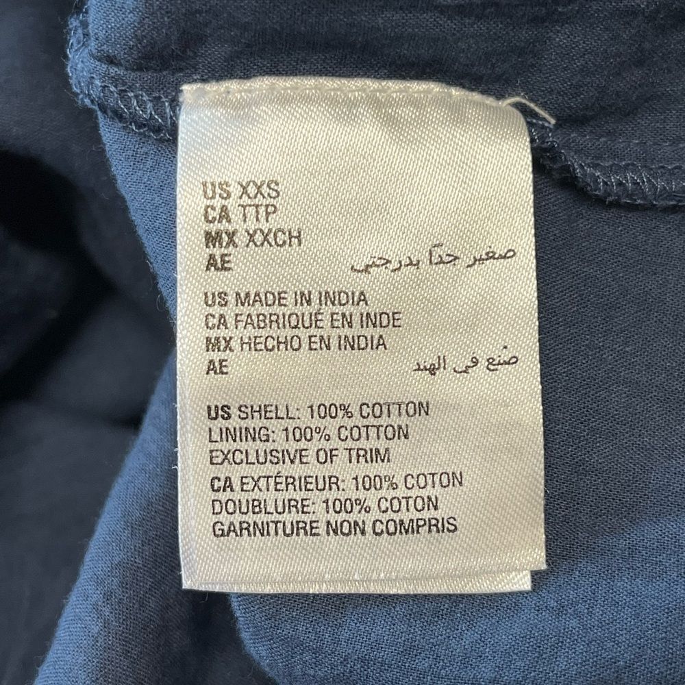 NWT And Now‎ This | Navy Blue Crochet Trim Cotton Maxi Dress XXS - Picture 11 of 12